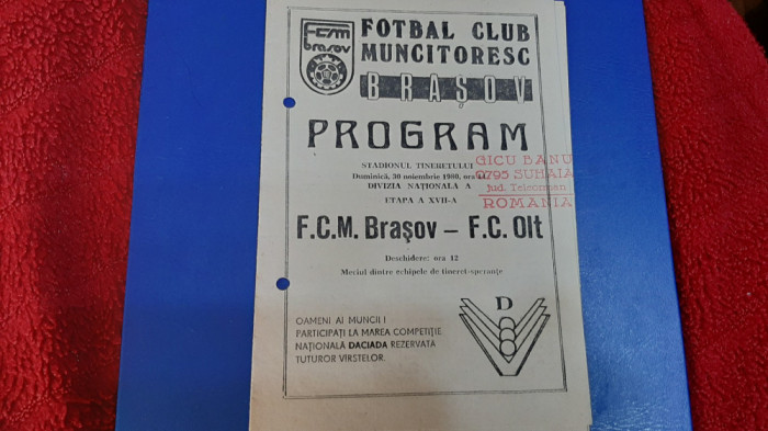 program FCM Brasov - FC Olt