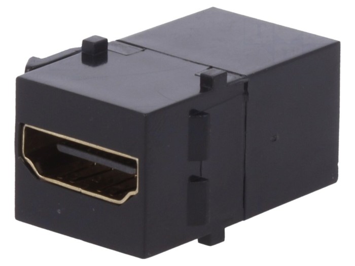 Conector HDMI soclu x2, Keystone, aurit