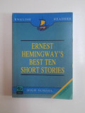 BEST TEN SHORT STORIES de ERNEST HEMINGWAY , 1998