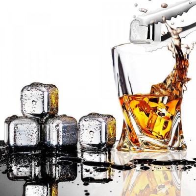 Cuburi De Gheata Techsuit pentru Whiskey, Set 4 bucati, Argintii foto