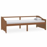 Cumpara ieftin Pat de zi cu 3 locuri, maro miere, 90x200 cm, lemn masiv pin