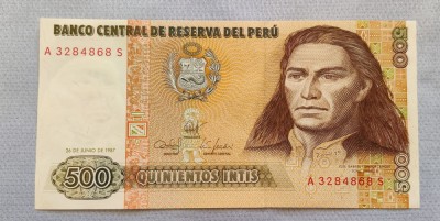 Peru - 500 Intis (1987) s868S foto
