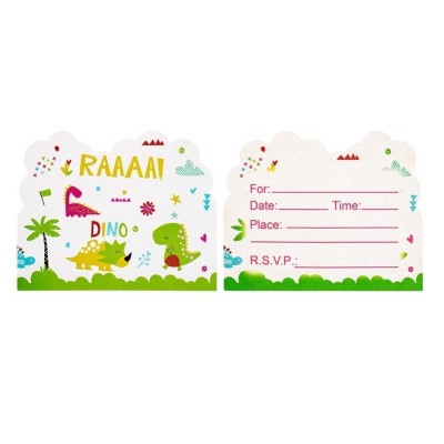 Set 10 Invitatii pentru Petrecere, Cyrax, Colectia Dino Park, 11 x 14 cm, din Carton, Multicolor foto