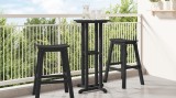 VidaXL Masă de Bar Neagră 55x55x107 cm HDPE