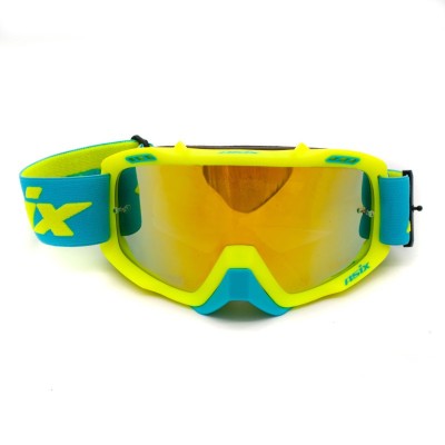 Ochelari cross/atv/enduro, Asix AS2, lentila galbena, culoare rama lime/albastru... Cod Produs: MX_NEW KAI-99 foto