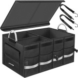 Organizator portbagaj, 3 compartimente, capacitate 50 litri, buzunar inchidere velcro, textil, 59x30x35 cm, Xtrobb