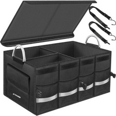 Organizator portbagaj, 3 compartimente, capacitate 50 litri, buzunar inchidere velcro, textil, 59x30x35 cm