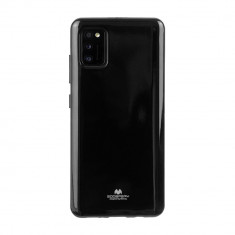 Husa din Silicon Mercury cu aspect perlat pentru Samsung Galaxy A41, Negru foto