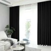 Draperie din catifea blackout cu rejansa transparenta cu ate pentru galerie, Madison, 150x245 cm, densitate 700 g/ml, Deep Black, 1 buc
