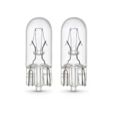 Bec auto halogen t10 w5w, 12v 5w, soclu w2.1x9.5d, cu filtru uv, omologat, 2 bucati
