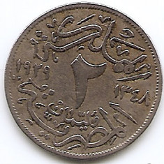 Egipt 2 Milliemes 1929 - Fuad (left) Cupru-nichel, 18 mm KM-345