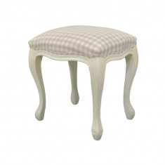 Taburet tapitat cu stofa, cu picioare din lemn de plop Upholstered TA325B Cream, l45xA35xH49 cm foto