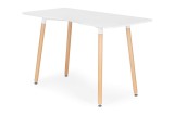 Masa stil scandinav ModernHome, dreptunghiulara, MDF si lemn, alb, 120x60x75 cm