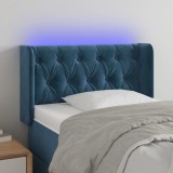 Gossi tablie de pat cu led, albastru inchis, 83x16x78/88 cm, catifea