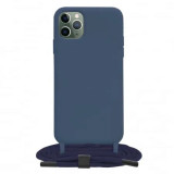 Husa iPhone 11 Pro Max Silicon + Microfibra Albastru CLT