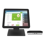 Sistem POS HP 800 G3 Mini PC, Intel Core i7-6700T 2.80 - 3.60GHz, 8GB DDR4, 128GB SSD, Windows 10 Pro + Monitor Nou Touchscreen OptimX Pro MY17, 17 In