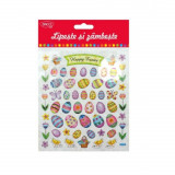 Abtibilduri DACO Lipeste si Zambeste, Model Oua Paste, 15x16.6 cm, 1 Folie, Multicolor, Autocolante Copii, Stickere Decorative, Stickere pentru Copii,