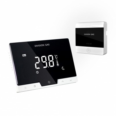 Termostat ambiental wireless, programabil, inteligent, conectare internet Wi-Fi, Homplex (Division Gas) DG19 Wi-Fi, negru foto