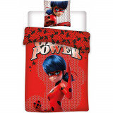 Cumpara ieftin Lenjerie de pat Miraculous Ladybug Girl Power, 2 Piese, 140x200 cm, 63A 63 cm, 100% Microfibra