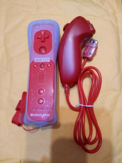 Set Nintendo maneta controller Wii + U Telecomanda Motion Plus nunchuck husa NOU foto