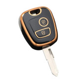 Husa Cheie Peugeot 206, 307, 2 Butoane, Tpu, Negru cu contur auriu AutoProtect KeyCars, Oem