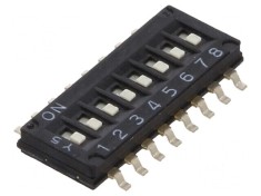 Comutator DIP-SWITCH 8 Secțiuni ON-OFF 0,025A 24VDC