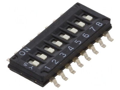 Comutator DIP-SWITCH 8 Secțiuni ON-OFF 0,025A 24VDC foto