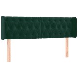 Cumpara ieftin Tablie de pat cu aripioare verde inchis 163x16x78/88 cm catifea