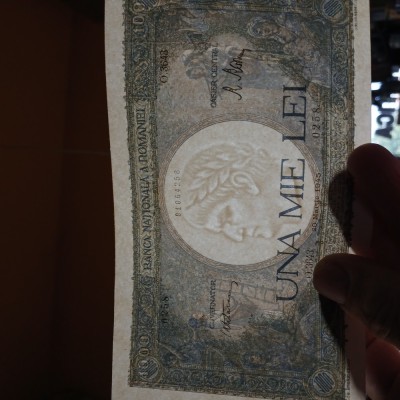 Bancnota una mie lei 1945 UNC foto