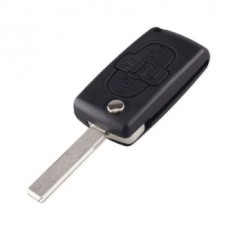 Carcasa cheie Topautochei&reg; pentru Peugeot 1007 Citroen C8 4 butoane / lamela HU83 / bateria pozitionata pe circuitul electronic