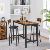 Cumpara ieftin Set 2 scaune de bar, Vasagle, Maro-Negru, 40.1x44.2x100.5 cm