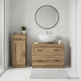 Cumpara ieftin Set de dulapuri pentru baie, 2 piese UTRECHT Stejar Artizanal