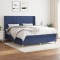 vidaXL Pat box spring cu saltea, albastru, 180x200 cm, material textil 3132015