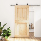 VidaXL Ușă glisantă cu set de feronerie 95x210 cm, lemn masiv de pin