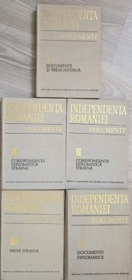 INDEPENDENTA ROMANIEI. DOCUMENTE VOL.1-4 (5 CARTI)-IONEL GAL SI COLAB.-245355 foto