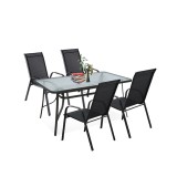 Set mobilier de grădină Arlon 4+1 negru