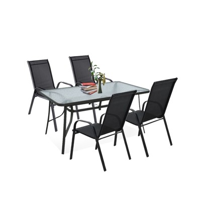 Set mobilier de grădină Arlon 4+1 negru foto