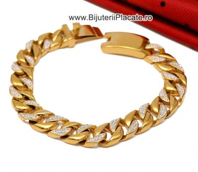 Bratara Inox Cod Cuban Solida B866C foto