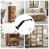 vidaXL Hingă cu suport pentru capac 12 pcs Negru 192 x 32 x 50 mm Oțel 864841