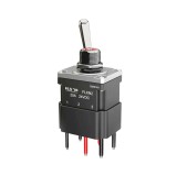 Intrerupator basculant cu retinere, 3 pozitii, 6 pini, ON-OFF-ON, 20A 12-24VDC, cu iluminare, DPDT, FLKN2-23N-W