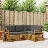 vidaXL Seturi de canapele cu pernă 4 pcs Natural și Antracit 3374747