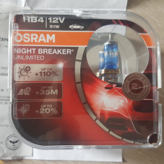 Kit Becuri Osram Night Breaker Unlimited HB4 12V 51W Desigilat Livrare gratuita!