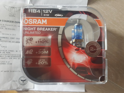 Kit Becuri Osram Night Breaker Unlimited HB4 12V 51W Desigilat Livrare gratuita! foto