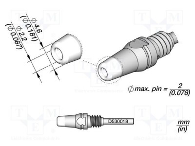 V&amp;acirc;rf pentru ciocane de dezlipit 4,6x2,2 mm JBC TOOLS foto