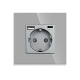 Priza Luxion LXD-MP010UG-GY cu USB A si C, incastrata