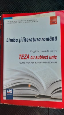 LIMBA SI LITERATURA ROMANA CLASA A 8 A TEZA CU SUBIECT UNIC COLUMBAN, CARSTOCEA foto