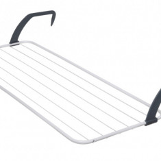 Uscator rufe suspendabil Velkea, 109x43x17 cm, capacitate de uscare 8 m, otel, alb