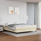 Cumpara ieftin Cadru de pat, crem, 160x200 cm, piele ecologică