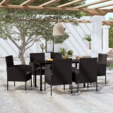 Cumpara ieftin Set de servit masa pentru grădină, 7 piese, negru