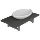 Cumpara ieftin Set mobilier de baie, 2 piese, gri, ceramica
